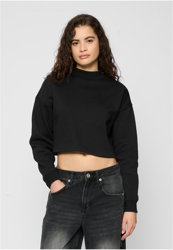 Urban Classics Women's Cropped Oversized Sweat High Neck Crew Black