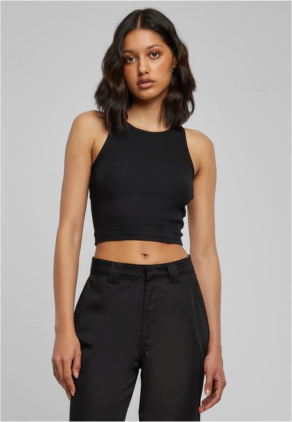 UC Ladies Women's Cropped Rib Top Black
