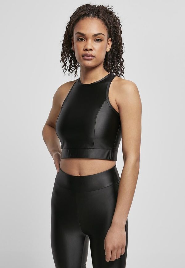 UC Ladies Women's Cropped Shiny Top Black