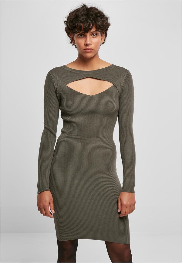 UC Ladies Women's cut-out dress olive