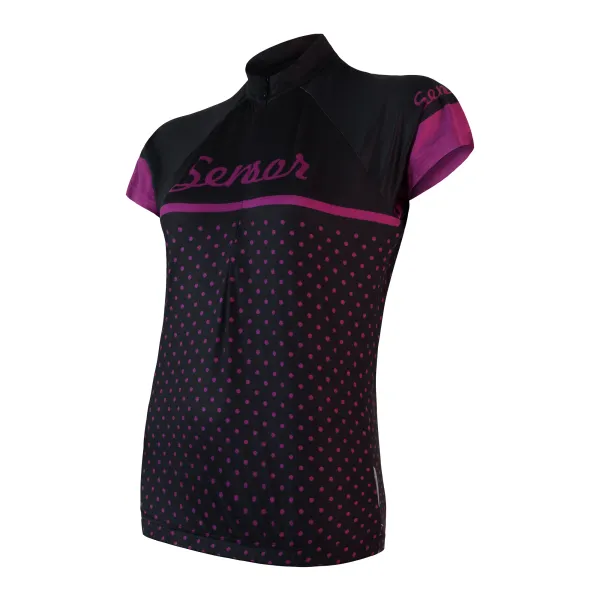 Sensor Women's cycling jersey Sensor Cyklo Dots Black