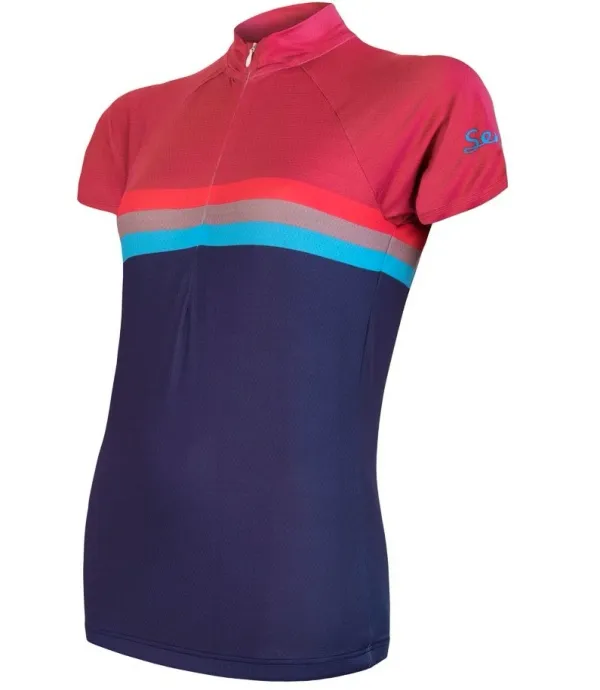 Sensor Women's cycling jersey Sensor Cyklo Summer Stripe Blue/Lilla