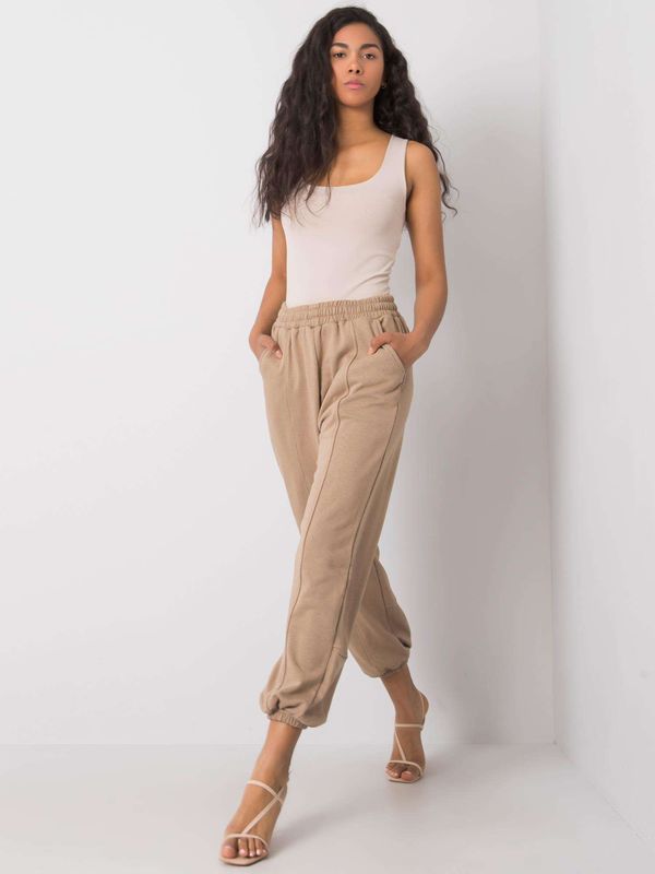 Fashionhunters Women's dark beige sweatpants
