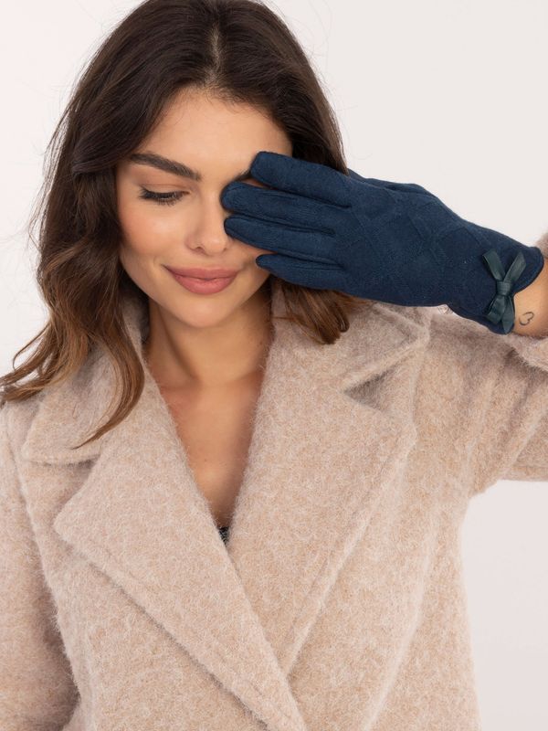 Fashionhunters Women's dark blue gloves