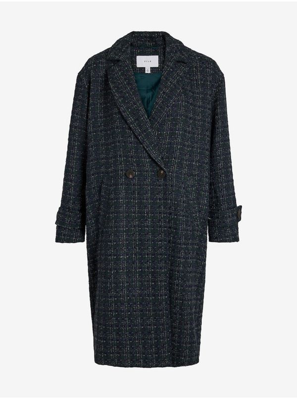 Vila Women's Dark Green Plaid Coat VILA Vijay - Women