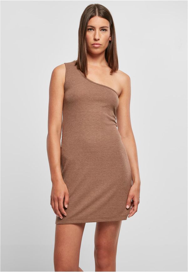 UC Ladies Women's dark khaki dress with a ribbed pattern on one shoulder