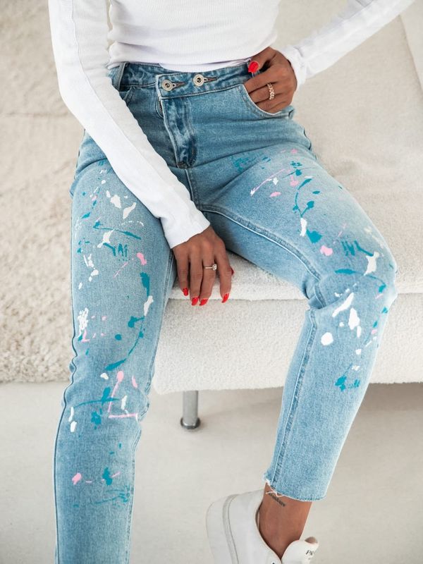 FASARDI Women's denim jeans with print