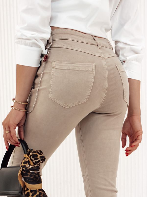 DStreet Women's denim trousers FABIANA, beige UY2123
