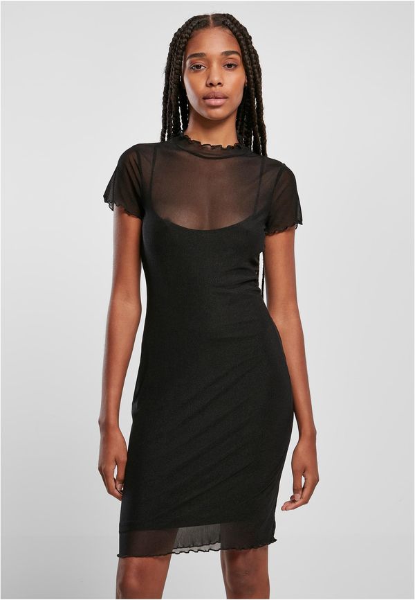 Urban Classics Women's double-layer mesh dress black