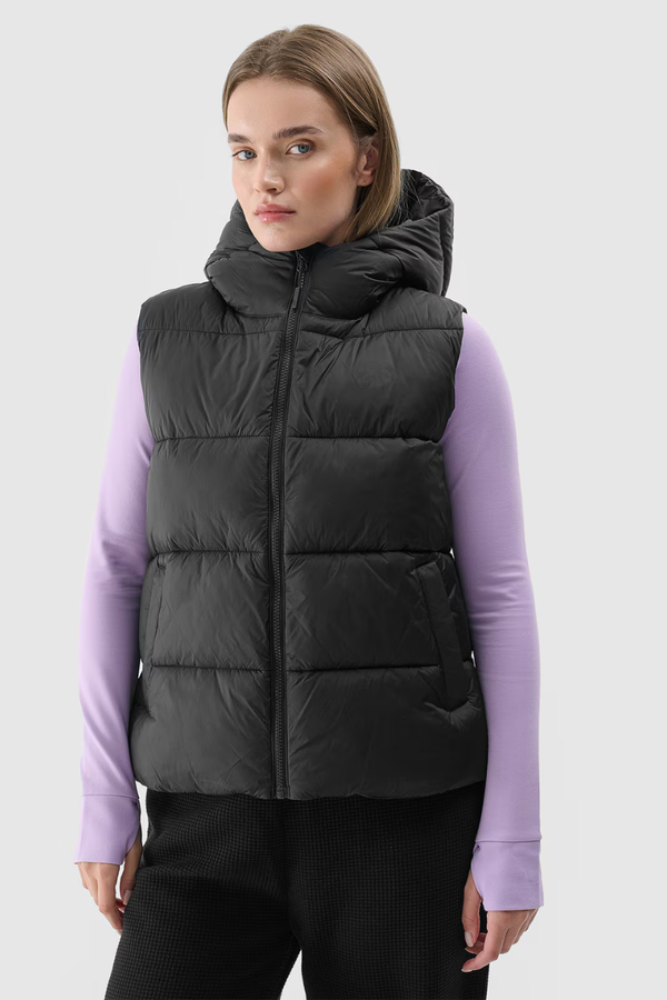 4F Women's Down Vest With Hood 4F Black 4FWAW24TVJ