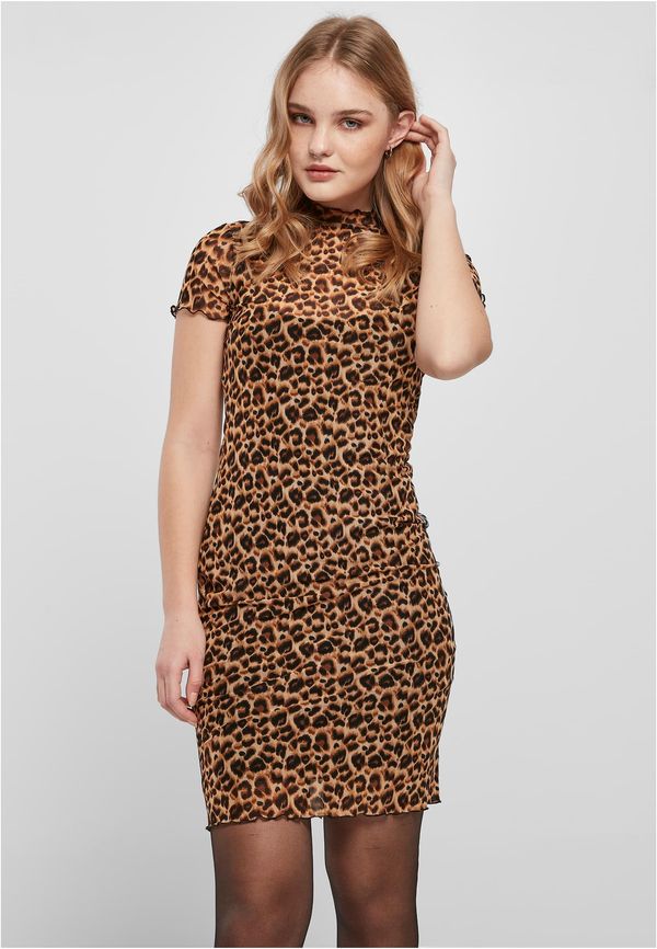 Urban Classics Women's dress with leopard mesh