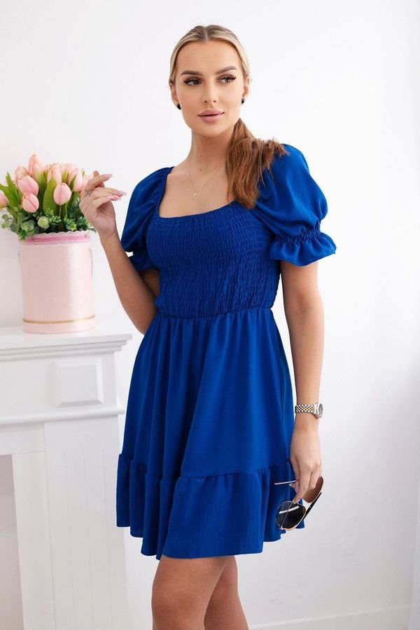 Kesi Women's dress with ruffles - cornflower blue
