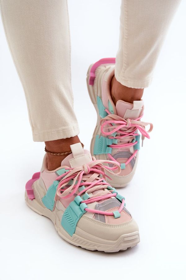 Kesi Women's Fashionable Lace-Up Sports Shoes Pink-Mint Chillout!