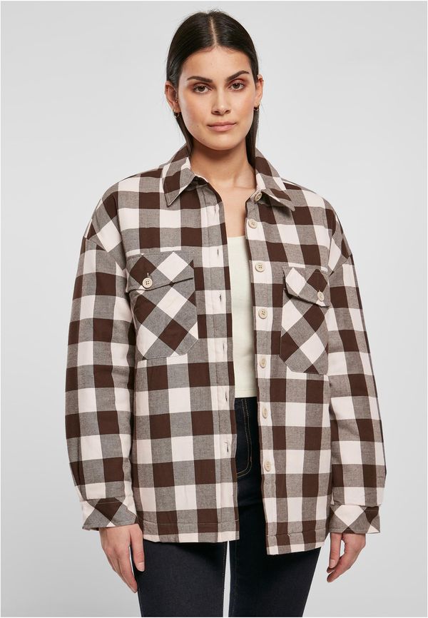 UC Ladies Women's flannel padded overshirt pink/brown