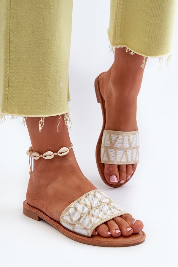 Kesi Women's flat heeled slippers Beige Traivea