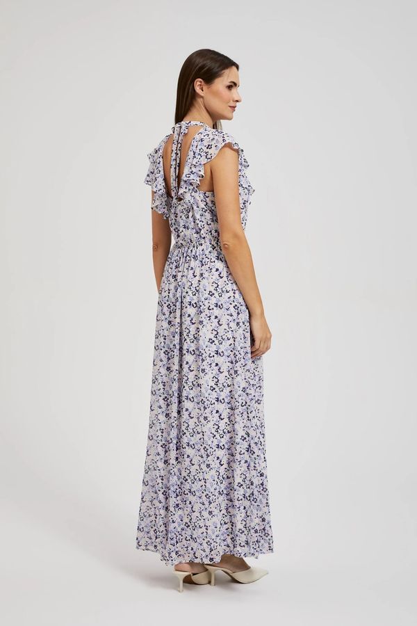 Moodo Women's floral maxi dress MOODO - navy blue