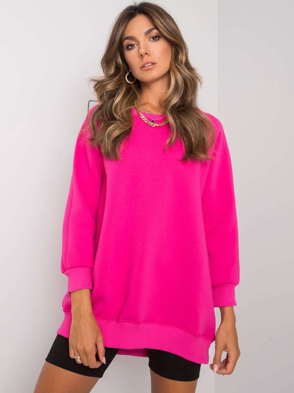 Fashionhunters Women's Fuchsia Cotton Sweatshirt