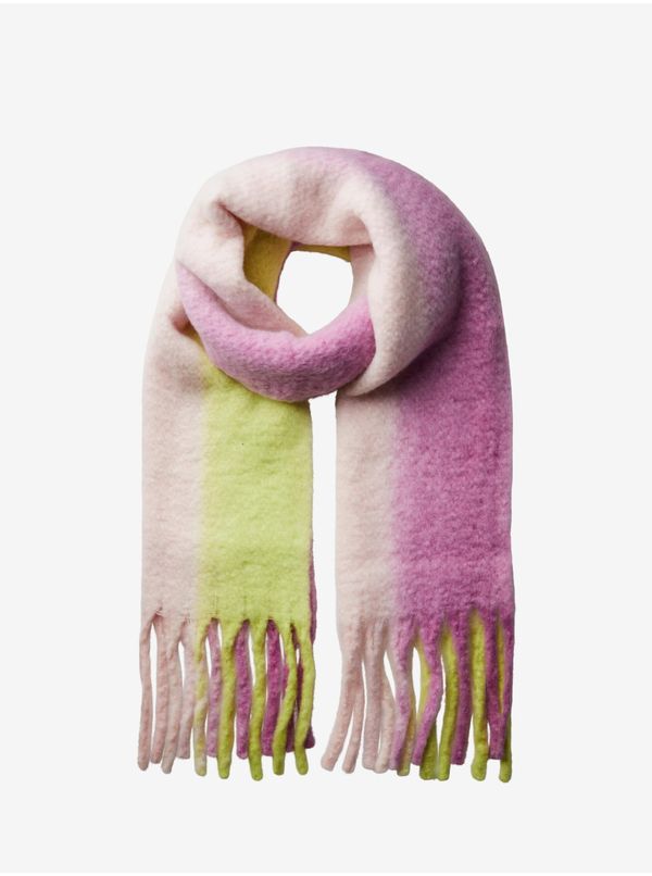 Pieces Women's green-pink scarf Pieces Jocelynn - Women