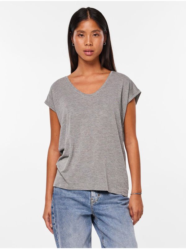 Pieces Women's Grey Heather T-Shirt Pieces - Women