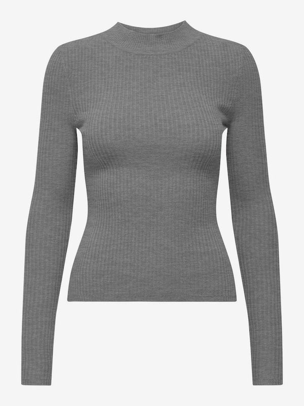Only Women's Grey Light Ribbed Sweater ONLY Louisa