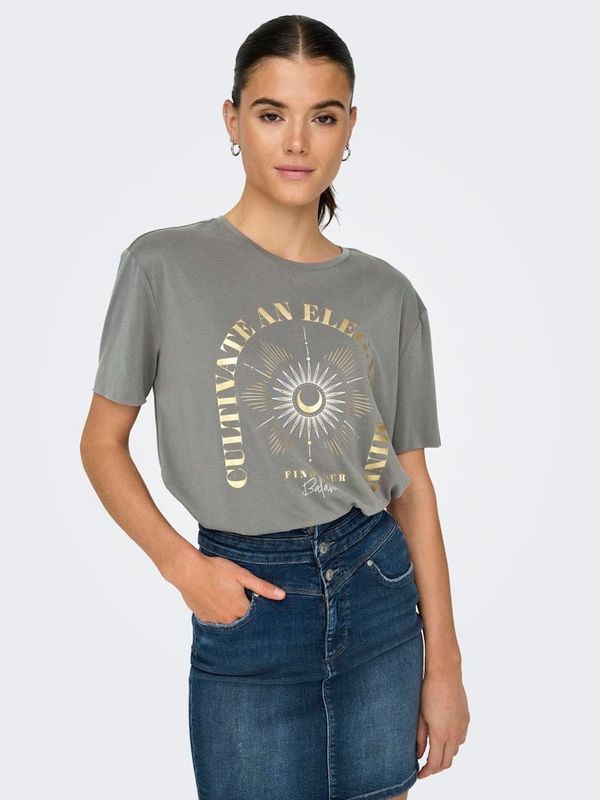 Only Women's Grey T-Shirt ONLY Free