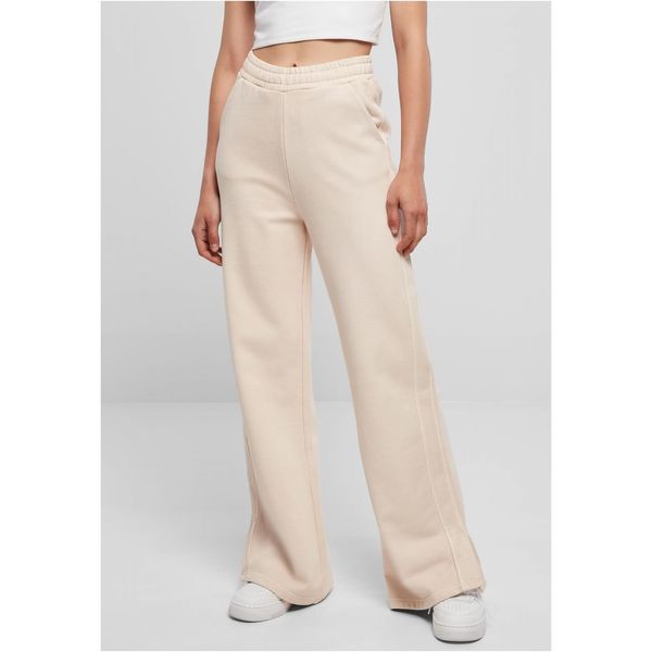 Urban Classics Women's Heavy Terry Garment Dye Slit Pants Pink