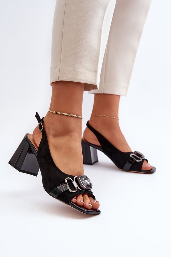 Kesi Women's high-heeled sandals with embellishments, black D&A