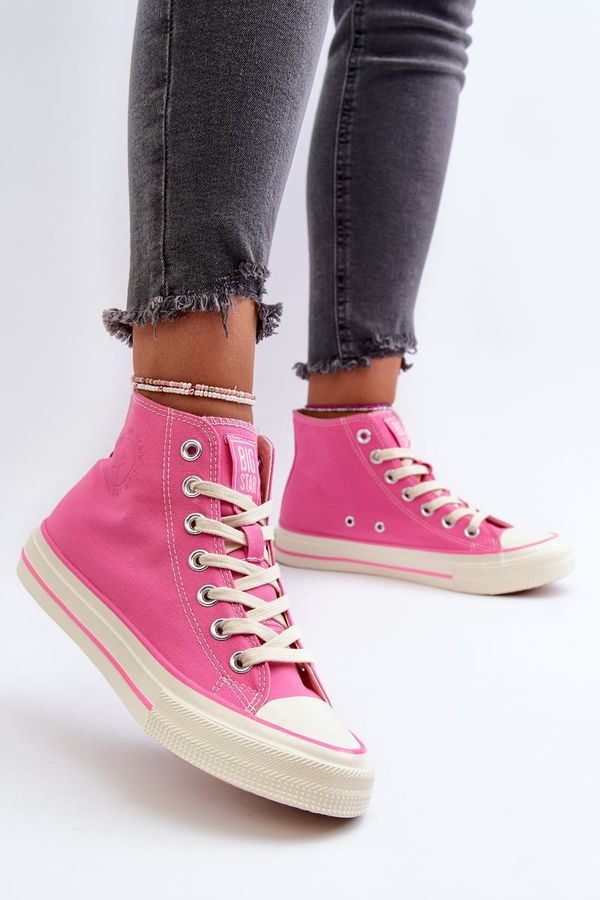 BIG STAR SHOES Women's High Sneakers Big Star Pink