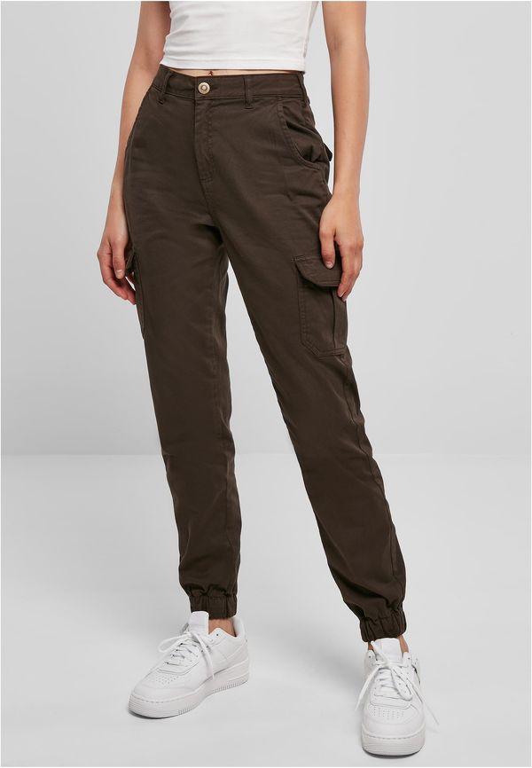 Urban Classics Women's high-waisted cargo pants brown