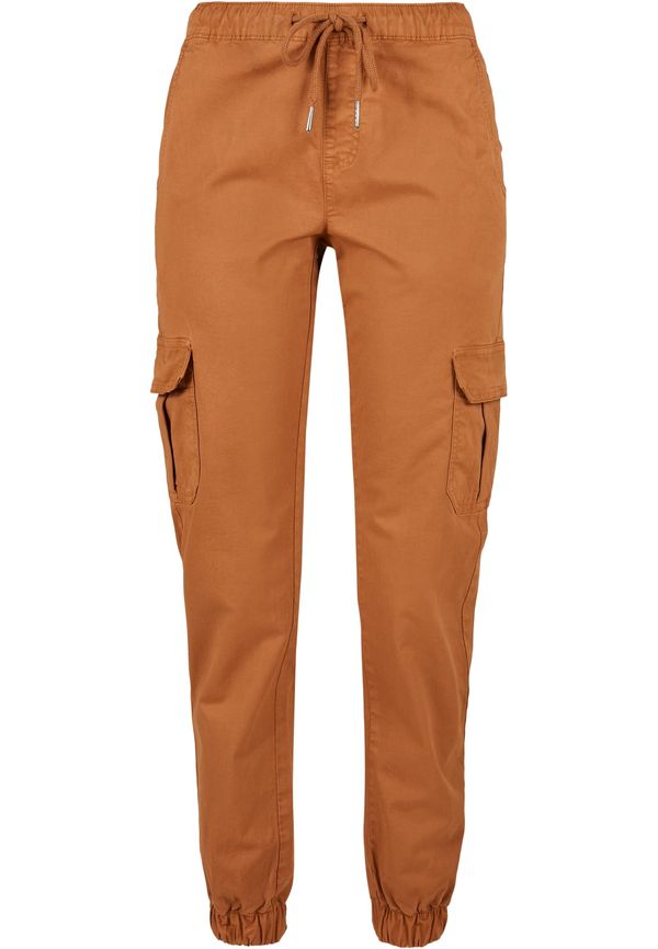 Urban Classics Women's high-waisted cargo tracksuit pants made of caramel