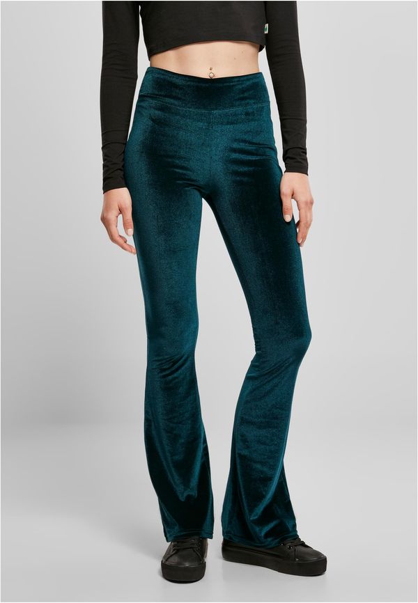 UC Ladies Women's high-waisted Velvet Boot leggings in teal