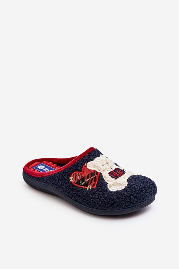 Inblu Women's Home Slippers Mules with a Blue Bear Inblu