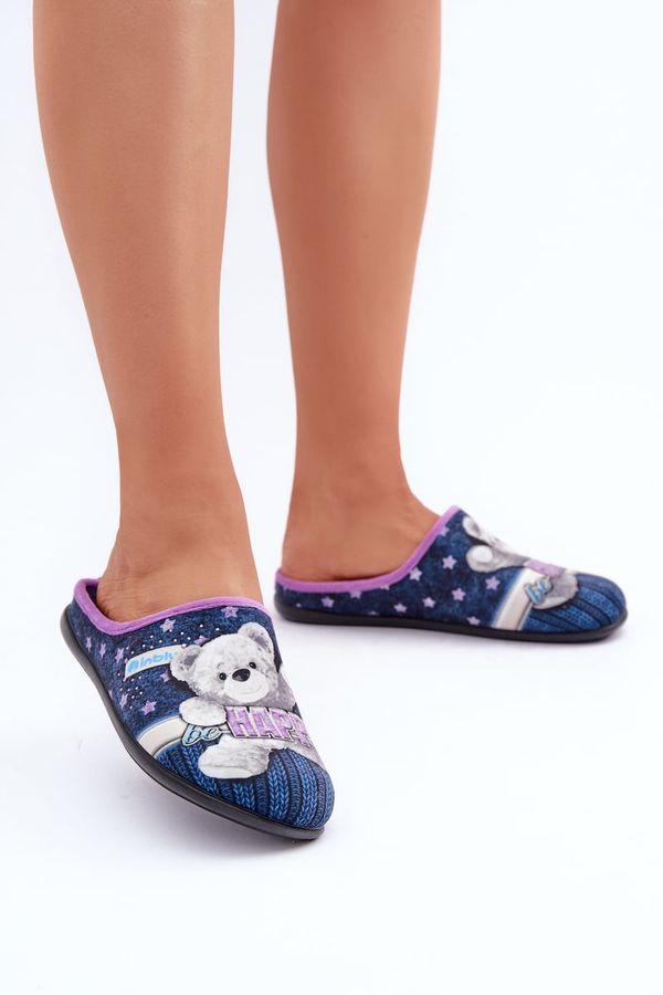 Inblu Women's Home Slippers Penguins Inblu EC-81-004 Navy blue