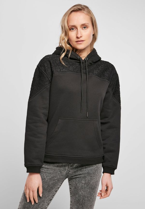 UC Ladies Women's hooded lace insert black