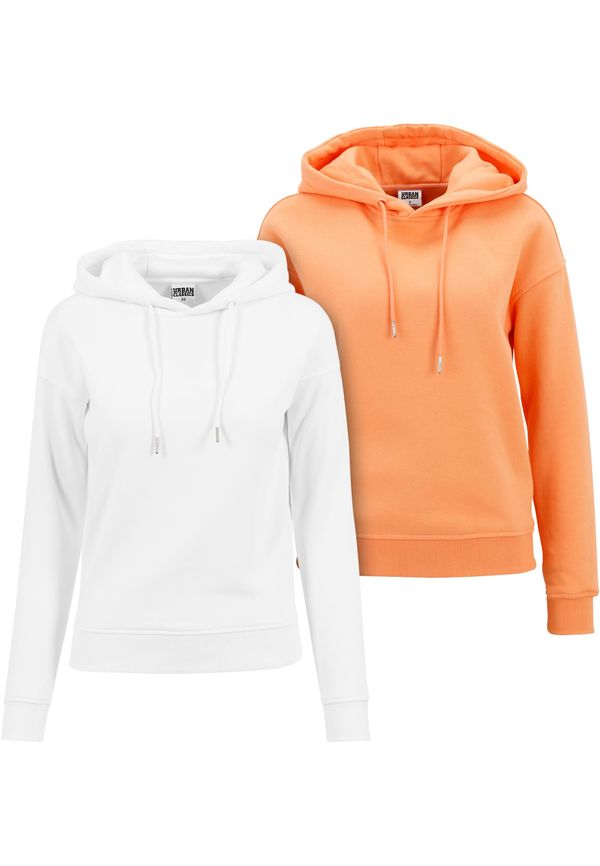 Urban Classics Women's hoodie 2 pcs white+papaya