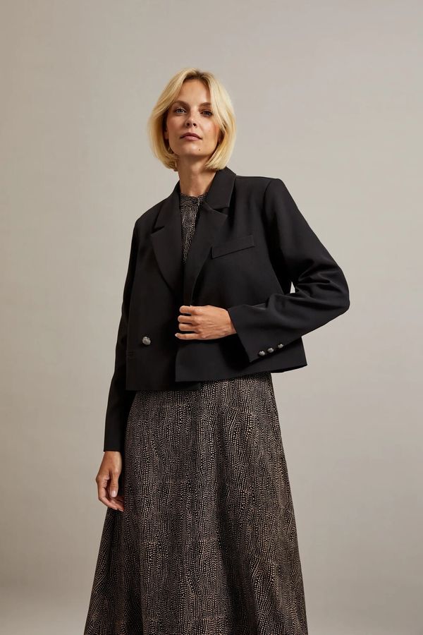 Moodo Women's jacket with decorative buttons MOODO - black