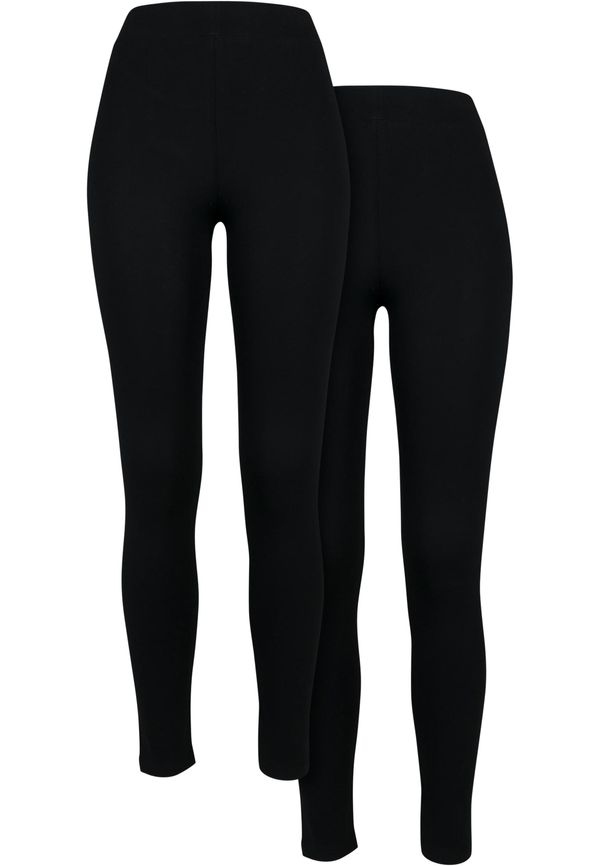 UC Ladies Women's Jersey Leggings 2-Pack Black+Black