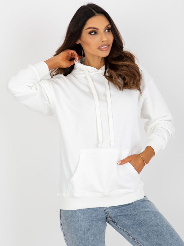 Fashionhunters Women's Kangaroo Hoodie Ecru