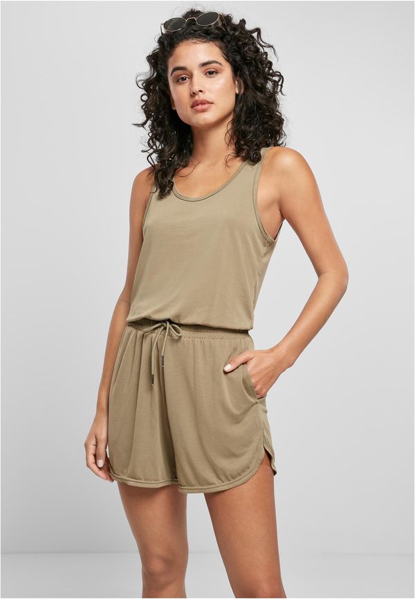 Urban Classics Women's khaki modal jumpsuit with short sleeves