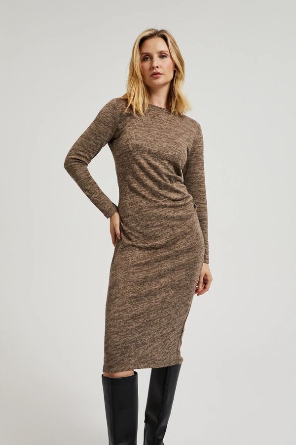 Moodo Women's knitted midi dress MOODO - brown