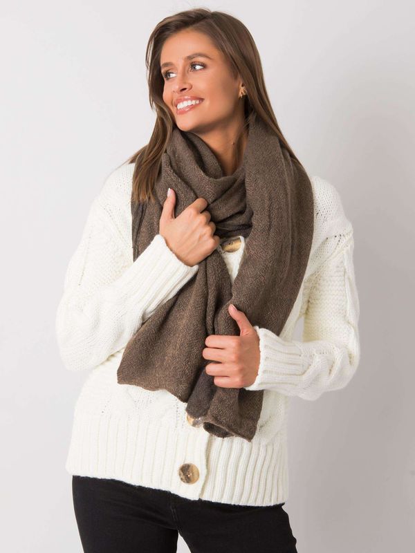 Fashionhunters Women's knitted scarf of dark beige color