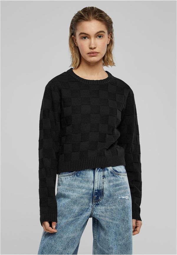 Urban Classics Women's knitted sweater check knit black