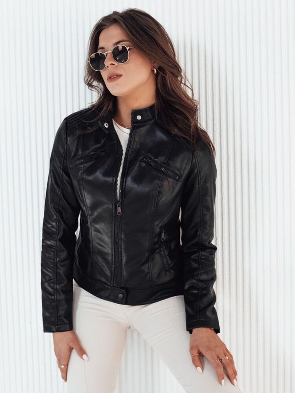 DStreet Women's leather jacket KLIROS black Dstreet