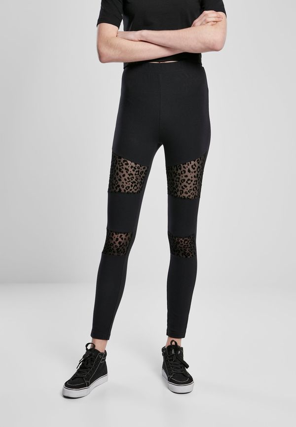 Urban Classics Women's Leggings Flock Lace Inset Black