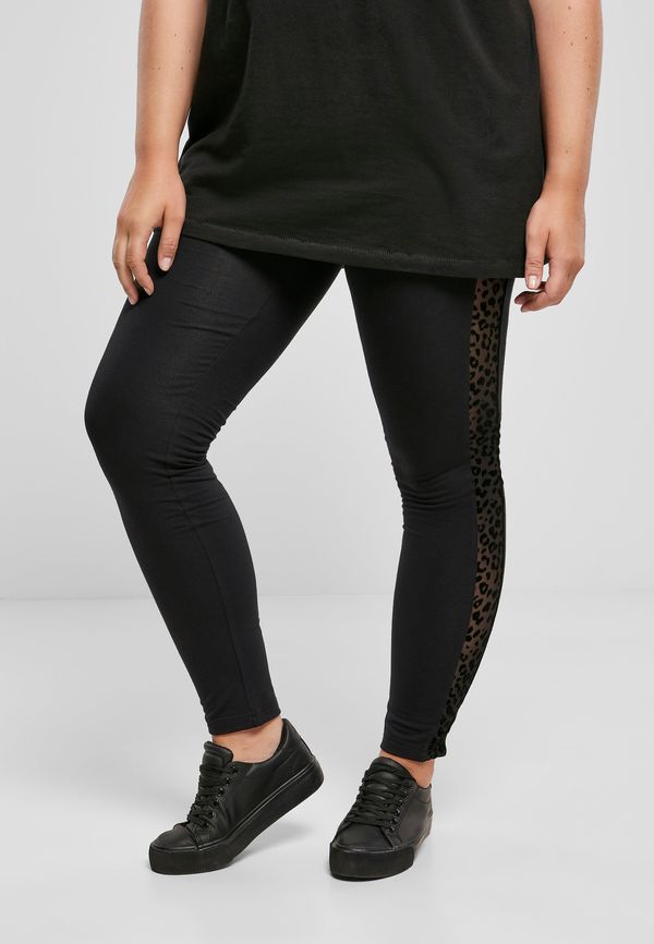 Urban Classics Women's Leggings Flock Lace Stripe - Black