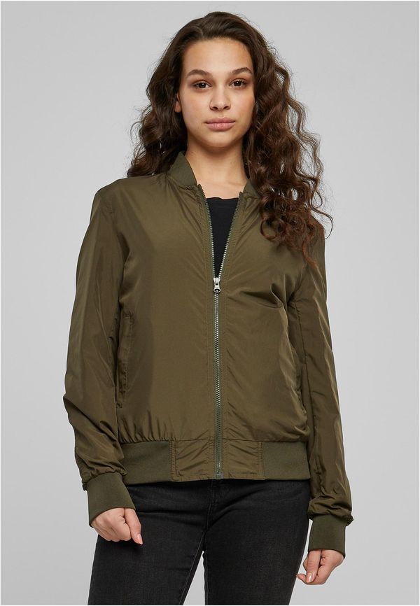 Urban Classics Women's Light Bomber Jacket - Dark Olive