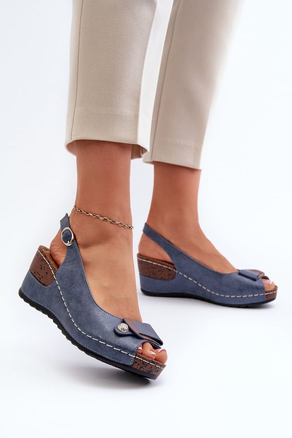 Kesi Women's Lightweight Comfortable Wedge Sandals, Blue Efravia