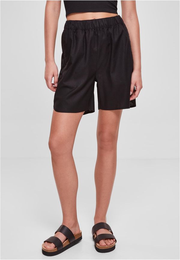 UC Ladies Women's Linen Mixed Shorts - Black