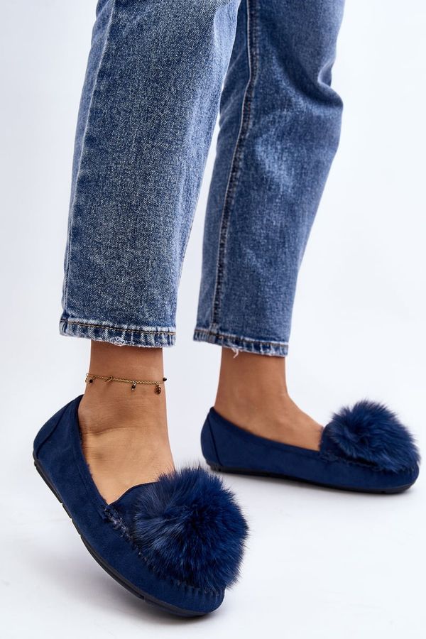 Kesi Women's loafers with fur Blue Novas