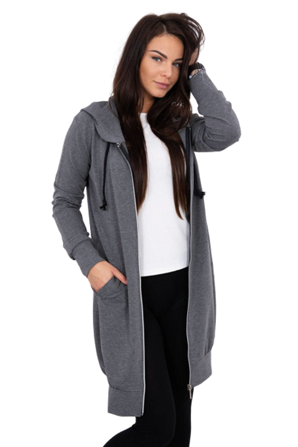 Kesi Women's long hoodie Kesi - dark gray melange